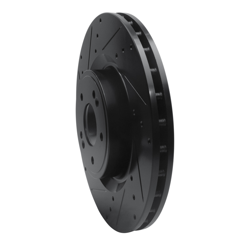 Genesis G70 Brake Rotor (1) - Front Left - R1 Concepts - Drilled & Slotted - Black - `18-`22